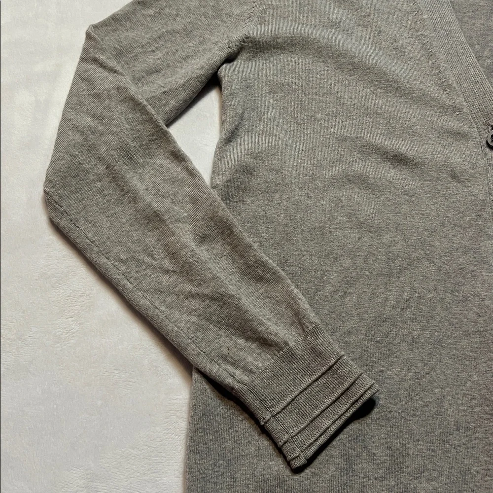 Tory Burch grey merino wool boyfriend full cardigan